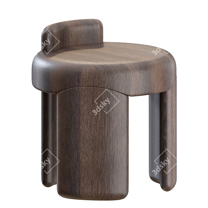 Rustic Oak Dining Set by Collection Particuliere 3D model image 7