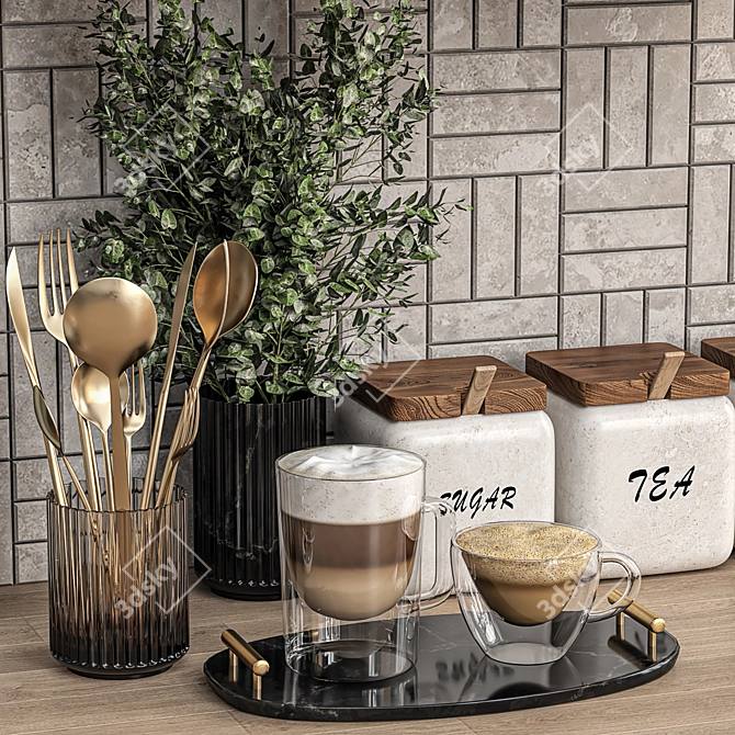 Modern Kitchen Accessory Set 3D model image 3