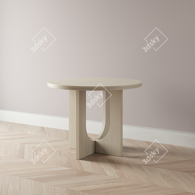 Stylish Oak Dining Table 3D model image 2