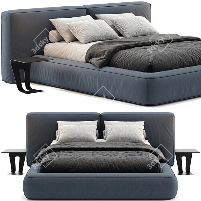 Bonaldo Fluff Bed: Luxurious & Stylish 3D model image 2