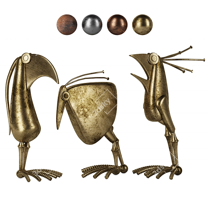 Bird Sculptures: Inspired by Kircher 3D model image 1
