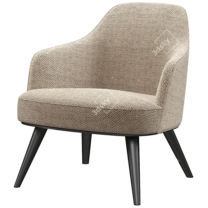 Sleek Jane Armchair: Modern metal base 3D model image 1