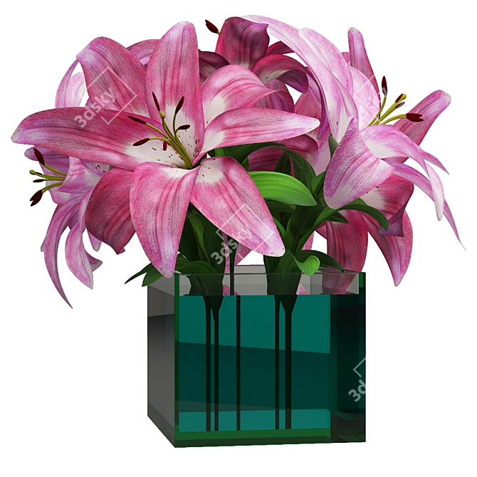 Luscious Lily Bouquet 3D model image 1