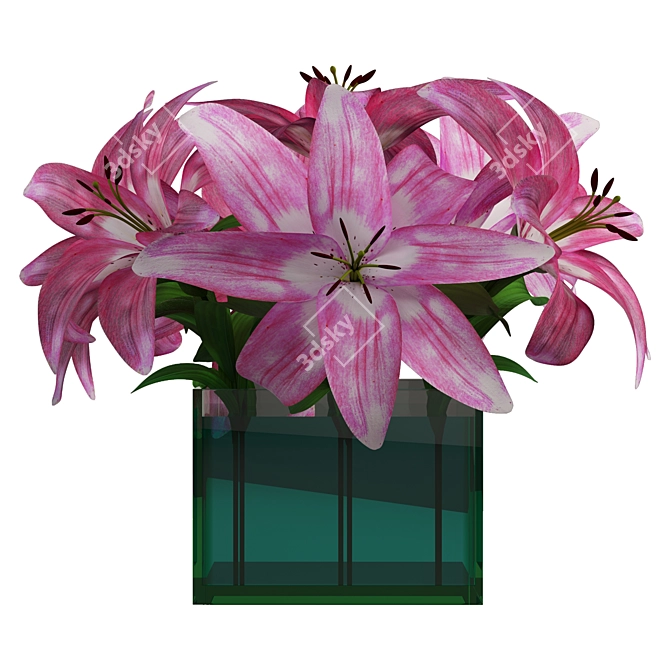 Luscious Lily Bouquet 3D model image 3