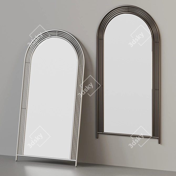 Gothic Curved Floor Mirror 3D model image 2