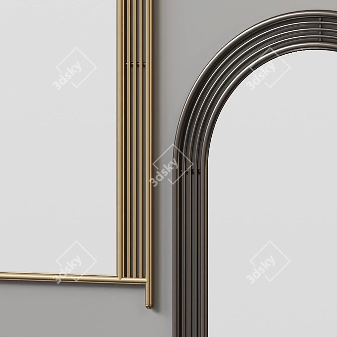 Gothic Curved Floor Mirror 3D model image 4