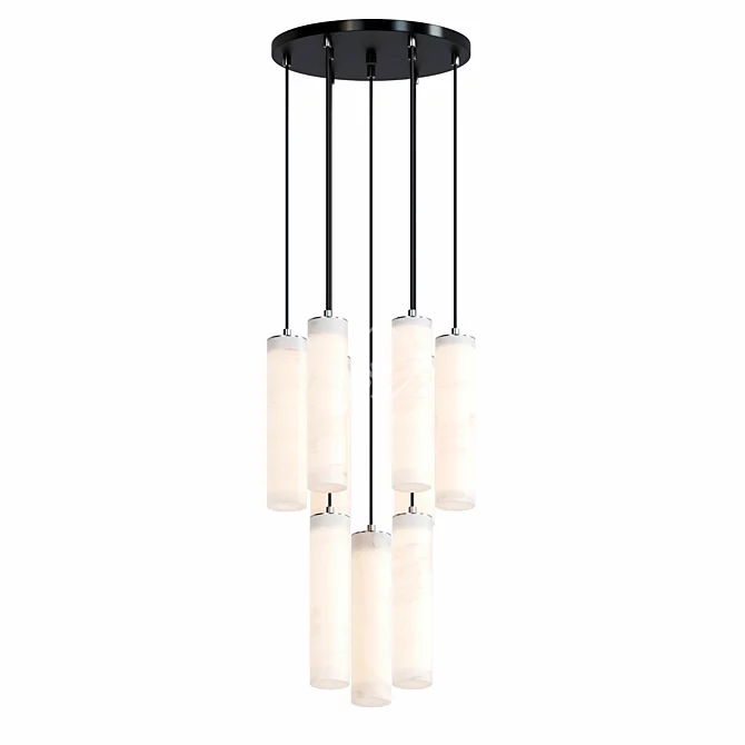 Elegant Marble Suspension Lamps 3D model image 1