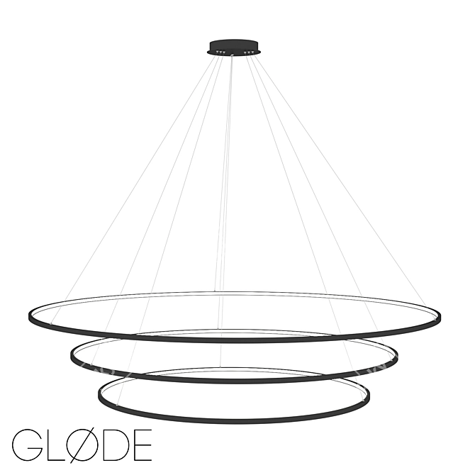 OLamp Triple Pendant: Adjustable Brightness, Remote Control 3D model image 1