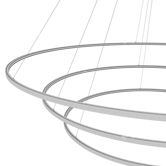 OLamp Triple Pendant: Adjustable Brightness, Remote Control 3D model image 2