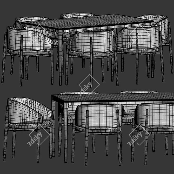 Frank Canto Table Dining Set 3D model image 2