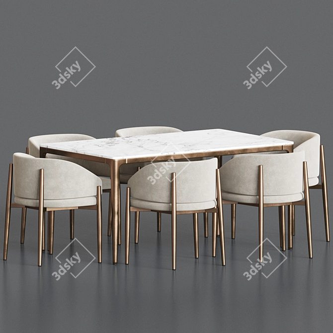 Frank Canto Table Dining Set 3D model image 3