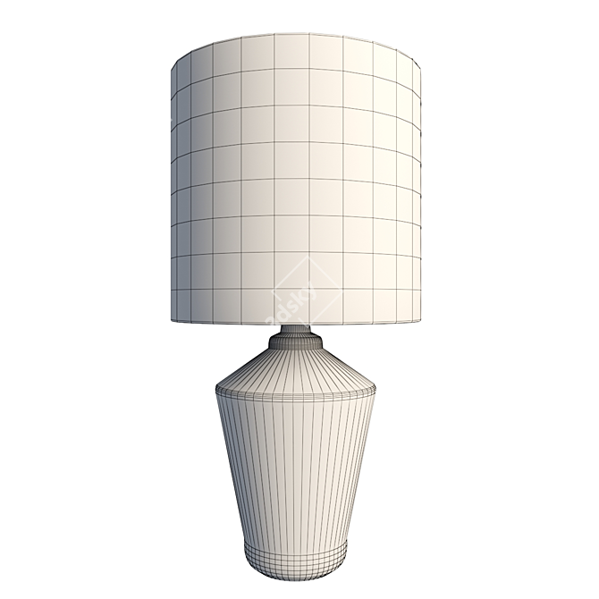 Elegant Brass Table Lamp 3D model image 3