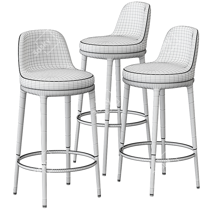 Caratos High Bar Stool: Luxurious and Stylish 3D model image 2