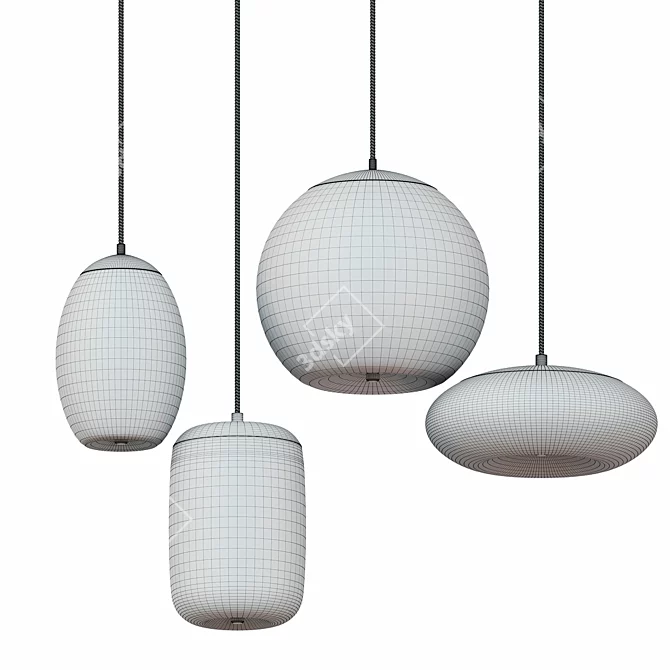 Scandi Glass Pendant Light Collection 3D model image 2