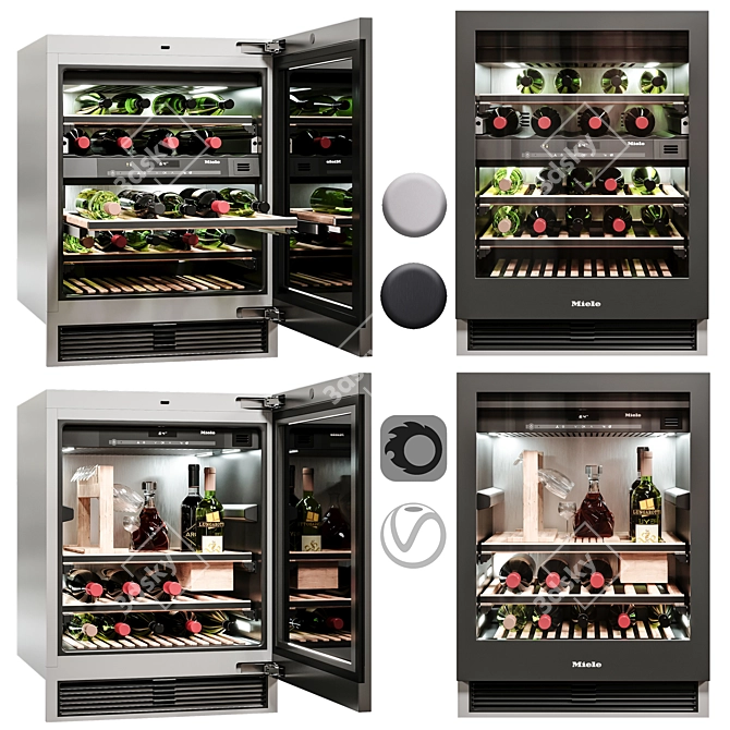 Luxury Wine Cooler Fridge 3D model image 1