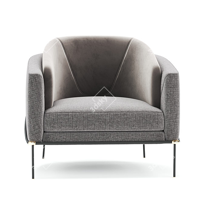 Elegant FIL NOIR Armchair: A Modern Beauty 3D model image 3
