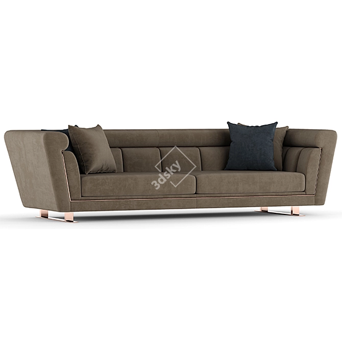 Elegant Rose Sofa - 250cm 3D model image 2