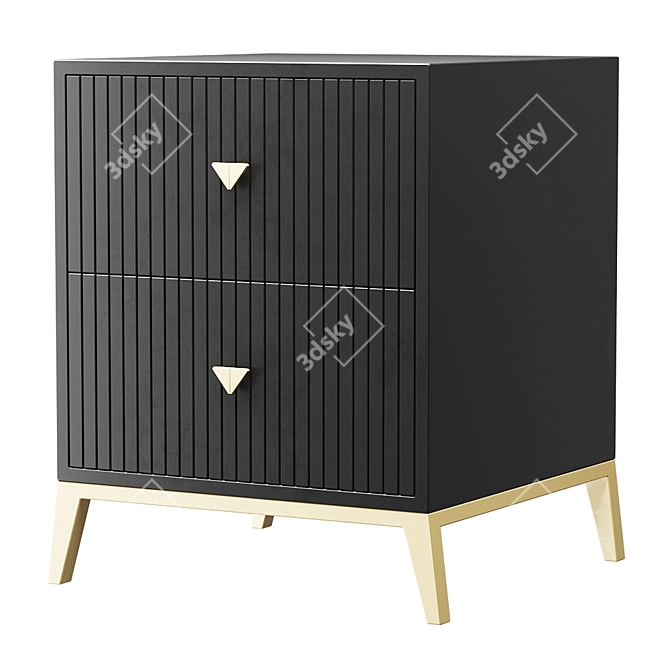 Customizable Designer Bedside Table 3D model image 1