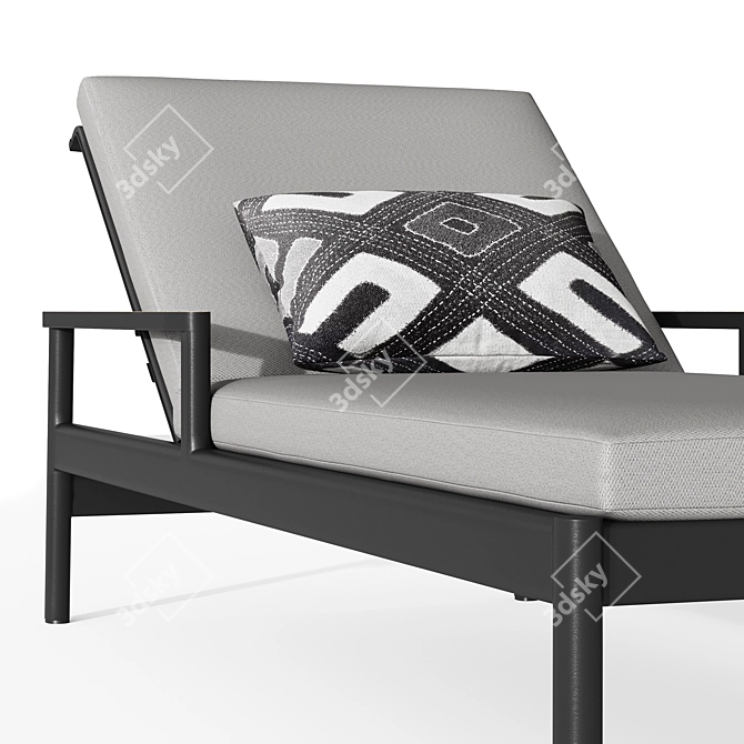 Sleek and Stylish Rh Marino Aluminum Chaise 3D model image 4