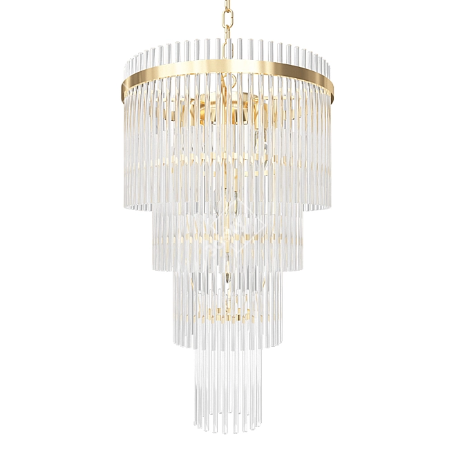 Luxury Clear Glass Chandelier 3D model image 1
