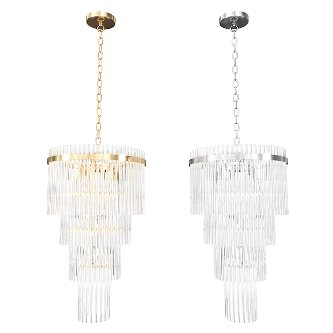 Luxury Clear Glass Chandelier 3D model image 2