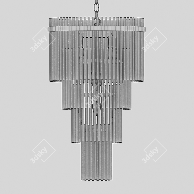 Luxury Clear Glass Chandelier 3D model image 3