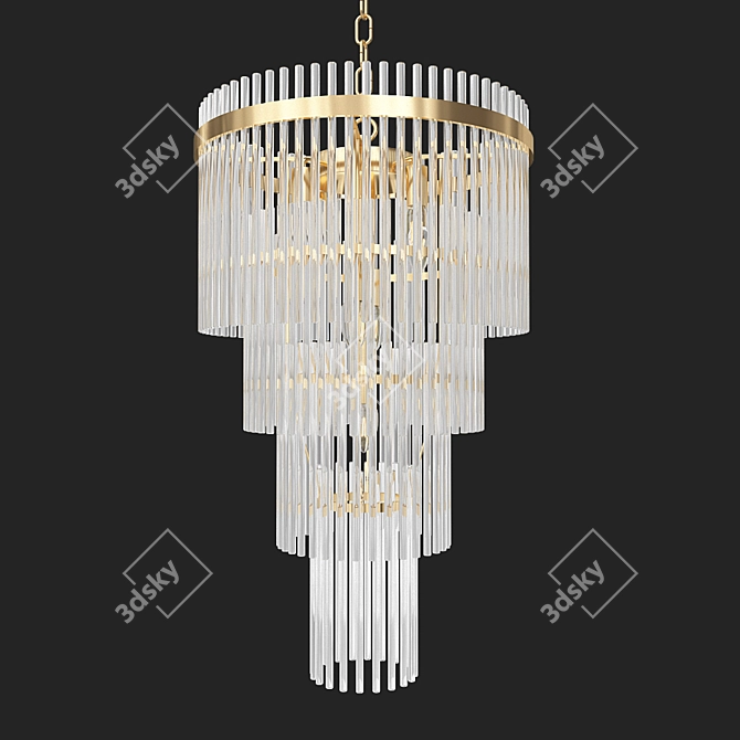 Luxury Clear Glass Chandelier 3D model image 4
