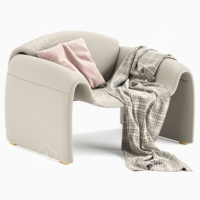 Elegant Le Club Armchair by Poliform 3D model image 1