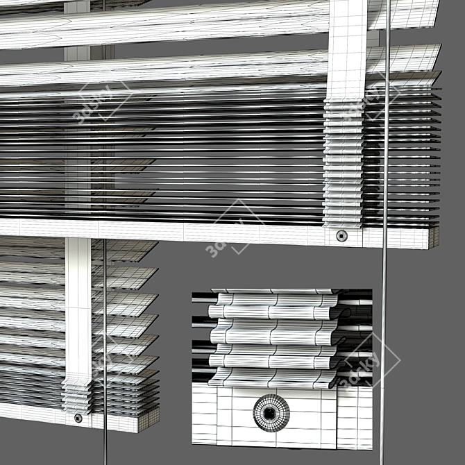 Elegant Wooden Blind vol 02 3D model image 3