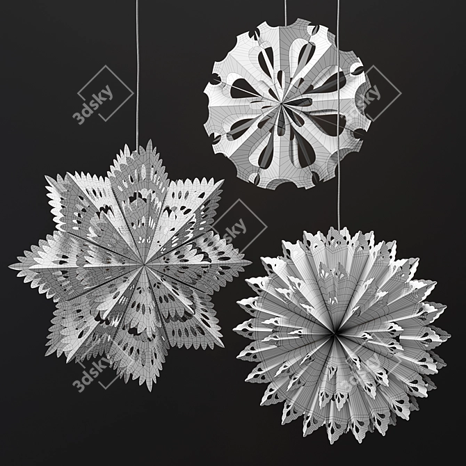 Shimmering Christmas Paper Stars! 3D model image 3