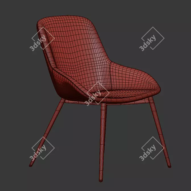 Elegant Kenay Upholstered Chair Set 3D model image 3