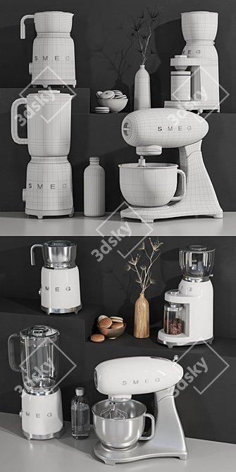 Sleek Smeg2 Kitchen Appliance 3D model image 6