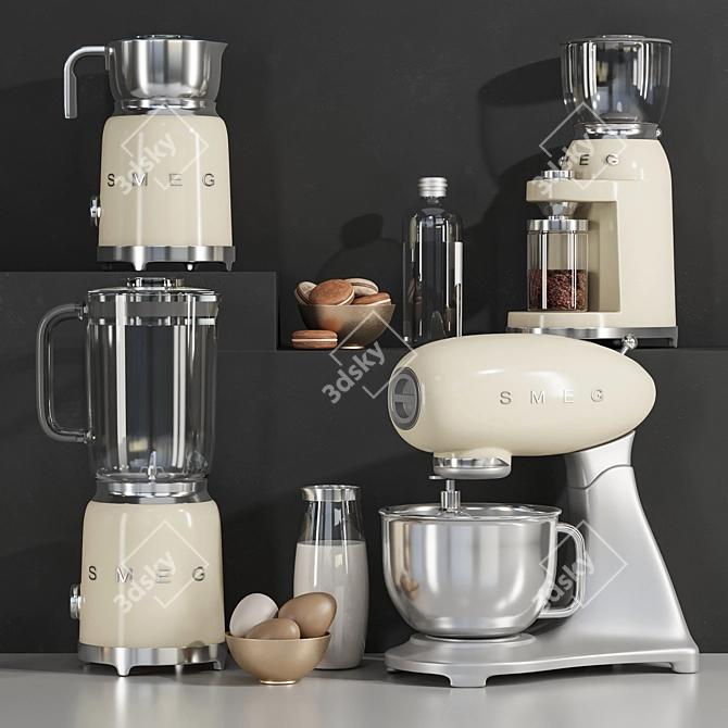 Sleek Smeg2 Kitchen Appliance 3D model image 11