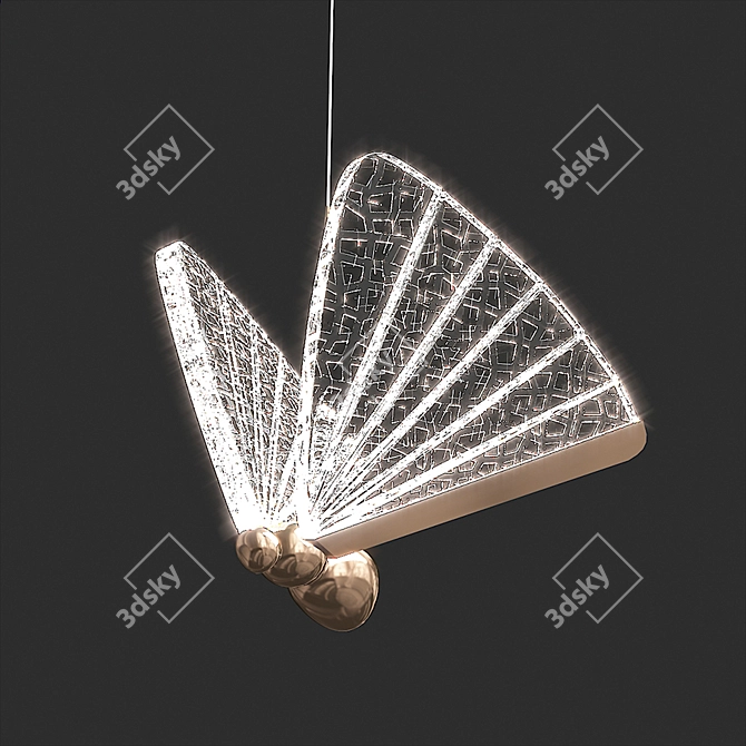 Golden Butterfly LED Pendant Light 3D model image 1