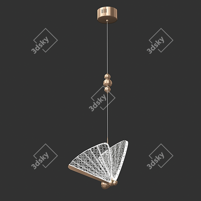 Golden Butterfly LED Pendant Light 3D model image 5