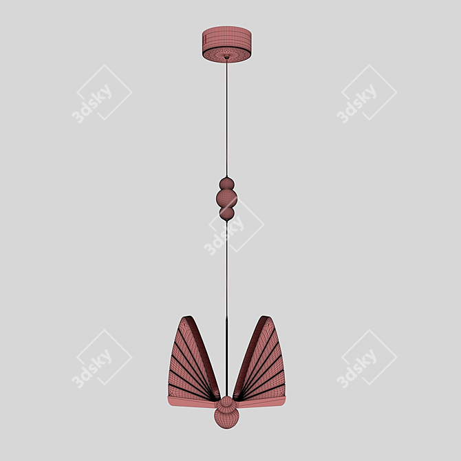 Golden Butterfly LED Pendant Light 3D model image 6