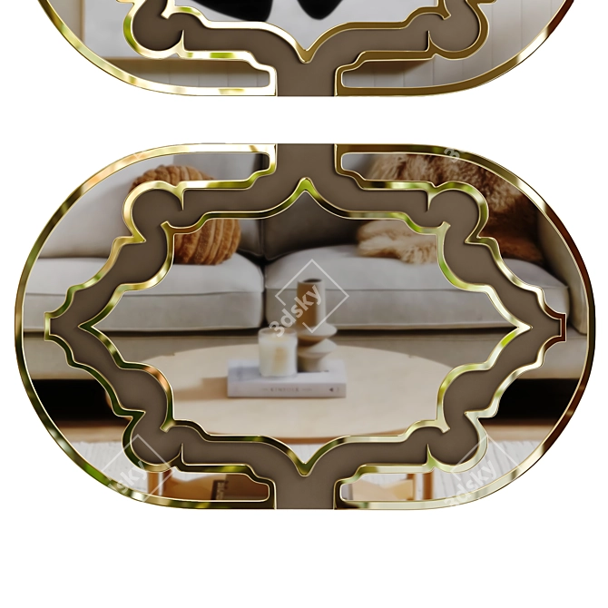 Byron Oval Wall Mirror 3D model image 1