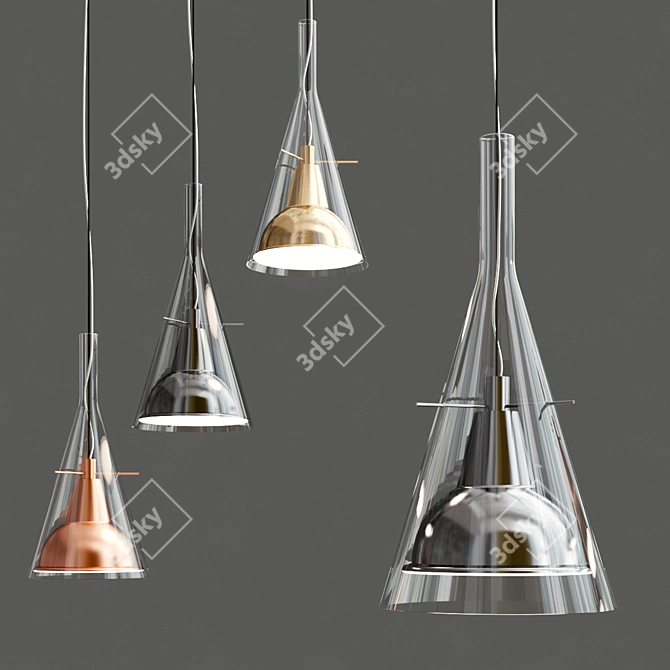 Sleek Pendant Light by FontanaArte 3D model image 2