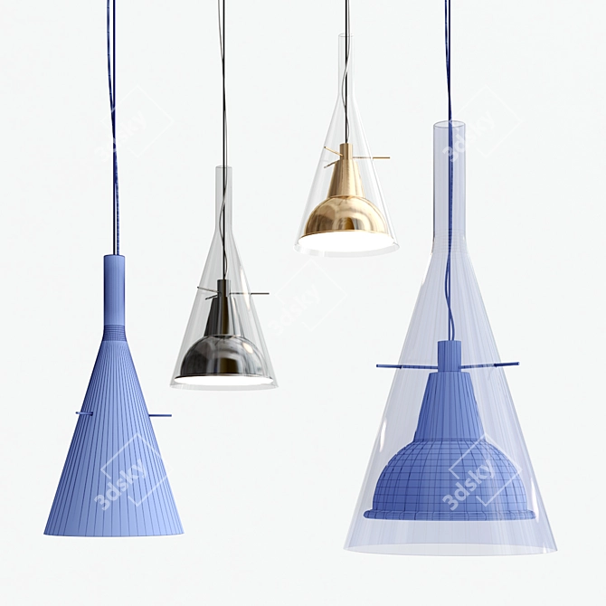 Sleek Pendant Light by FontanaArte 3D model image 3