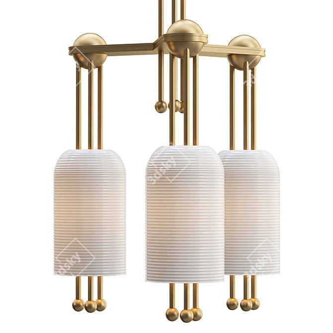 Sleek Lantern Pendant Lights 3D model image 1