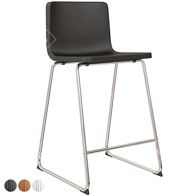 Modern Chrome Bar Stool: Bernhard 3D model image 3