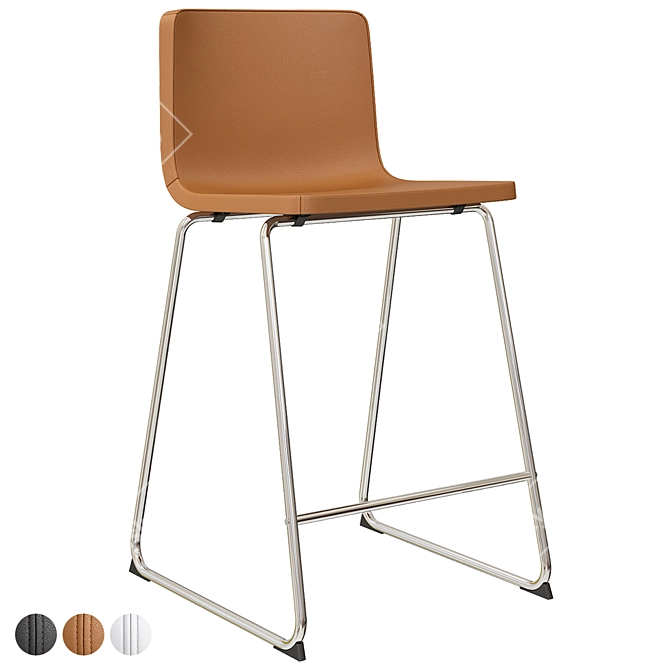 Modern Chrome Bar Stool: Bernhard 3D model image 7