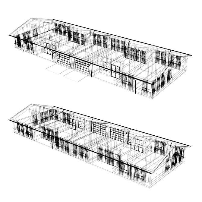 Modern Duplex House Design 3D model image 3