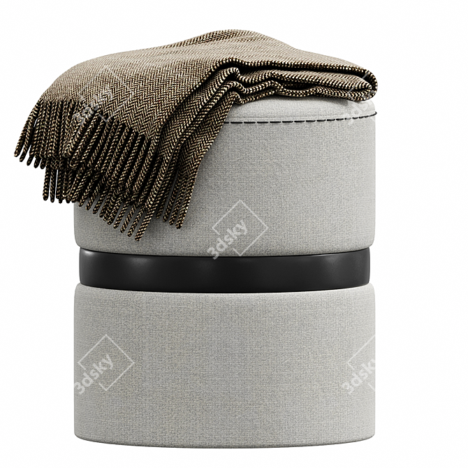 Elegant Edson Pouf: Laskasas' Exquisite Ottoman 3D model image 1