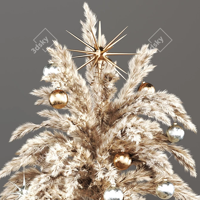 Vintage Christmas Tree - Delicate Dried Décor 3D model image 4