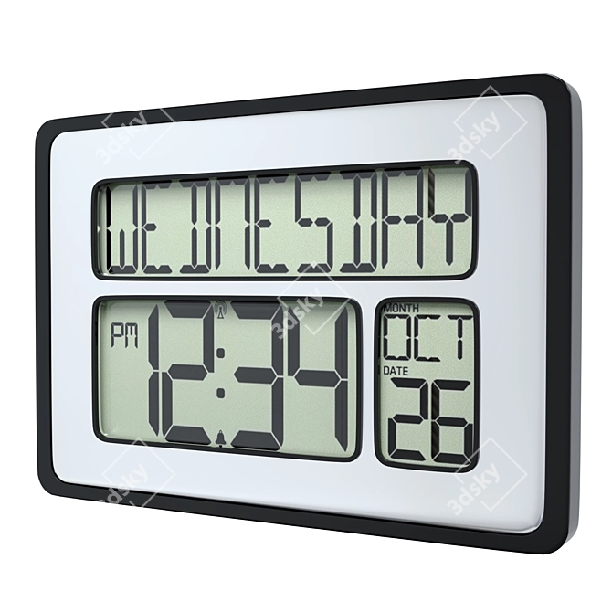 Atomic Calendar Digital Clock: Extra Large Digits 3D model image 3