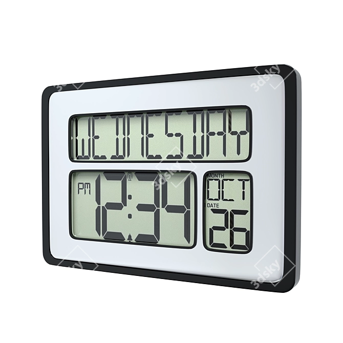 Atomic Calendar Digital Clock: Extra Large Digits 3D model image 4