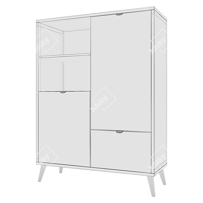 Berber Tall Chest of Drawers by Smart 3D model image 3