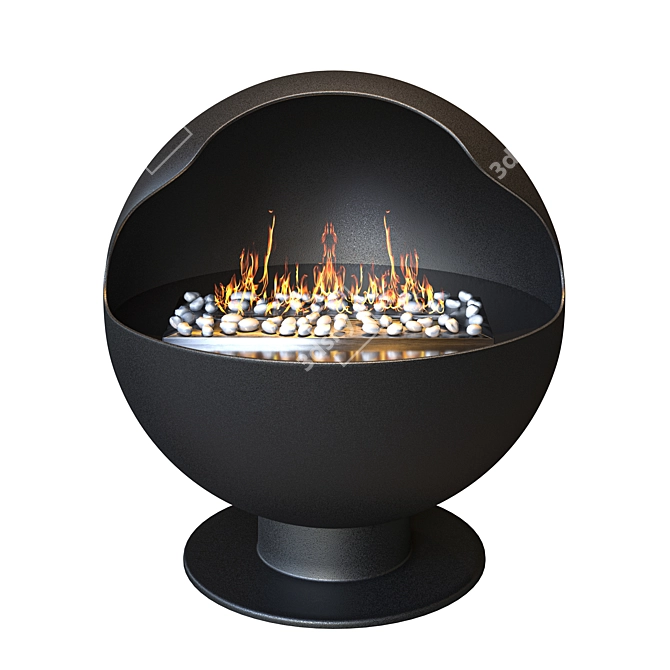 Lux Fire Bio-Fireplace: Stylish Steel & Gel Fuel 3D model image 2