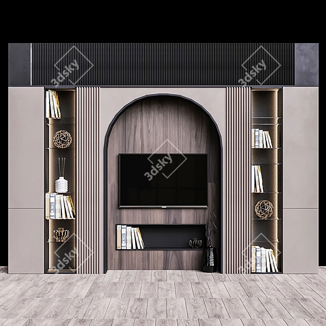 Modern TV Wall Unit 3D model image 1